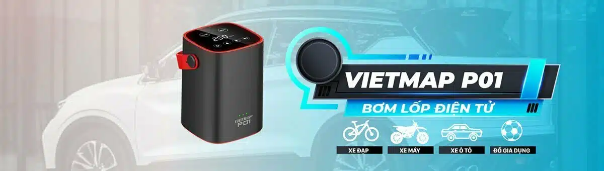 Bơm lốp xe ô tô, xe máy tự động ngắt Vietmap P01