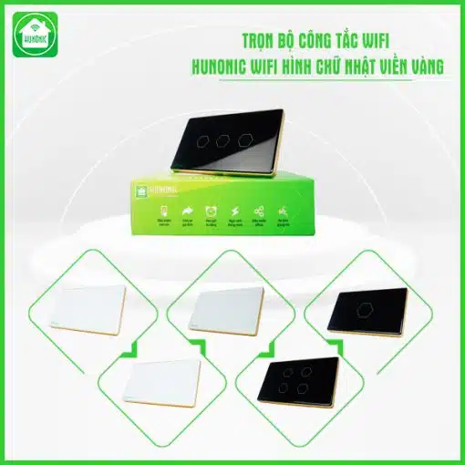 Công Tắc Cảm Ứng Wifi Hunonic Hình Chữ Nhật Có Viền